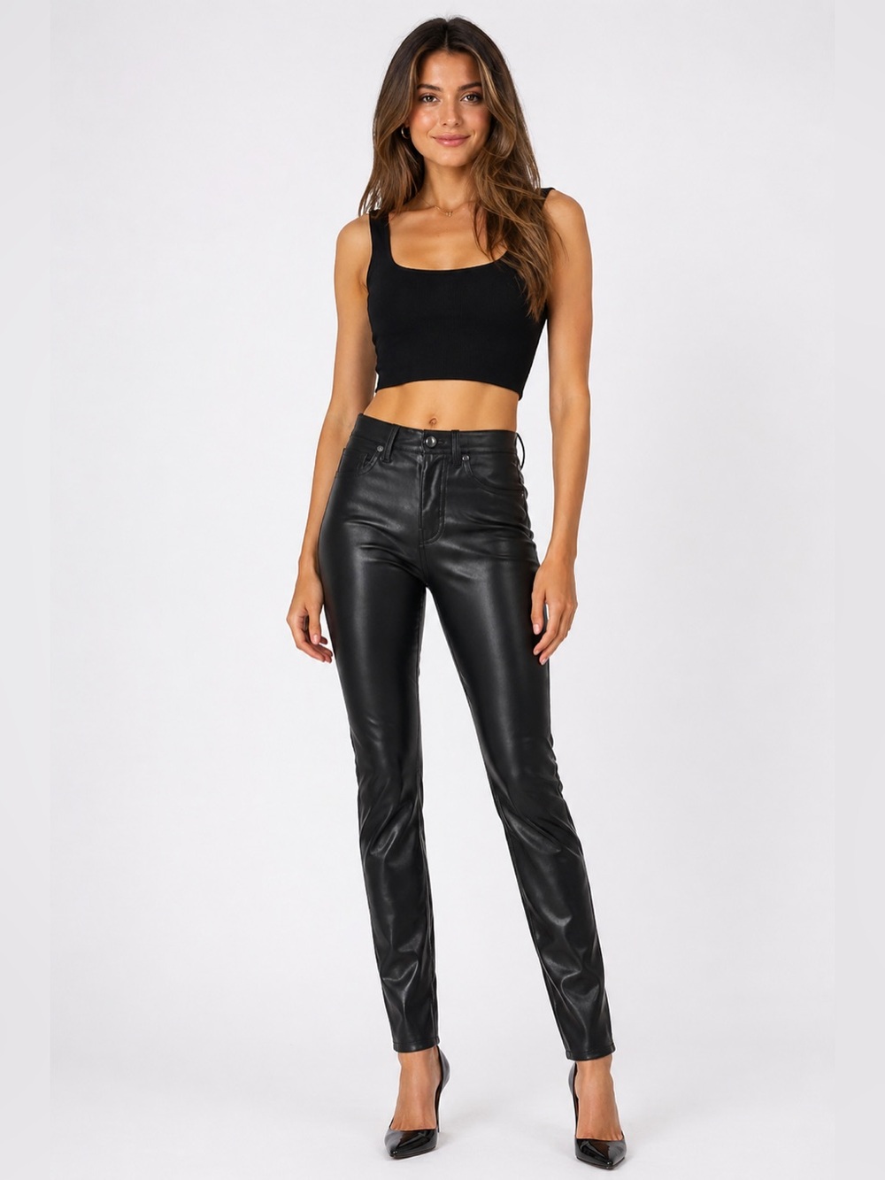 Veronica Beard Debbie Ankle Skinny High Rise Faux Vegan Leather - Size 27